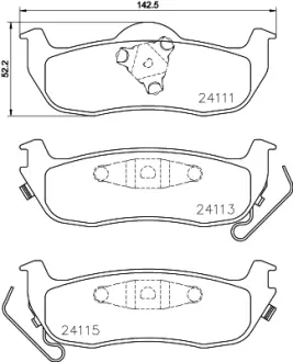 Комплект тормозных колодок, дисковый тормоз HELLA PAGID T2496