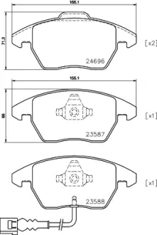 Комплект тормозных колодок, дисковый тормоз HELLA PAGID T2498