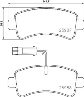 Комплект тормозных колодок, дисковый тормоз HELLA PAGID T2499