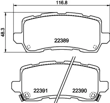 Комплект тормозных колодок, дисковый тормоз HELLA PAGID T2519