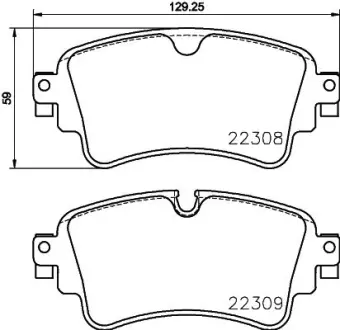 Комплект тормозных колодок, дисковый тормоз HELLA PAGID T2528