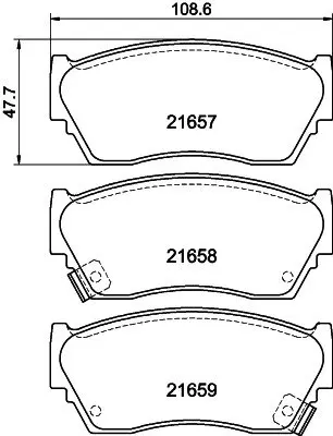 Комплект тормозных колодок, дисковый тормоз HELLA PAGID T3004 (фото 1)