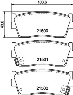 Комплект тормозных колодок, дисковый тормоз HELLA PAGID T3007