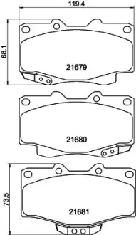 Комплект тормозных колодок, дисковый тормоз HELLA PAGID T3011
