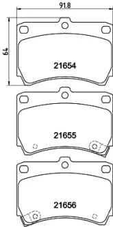 Комплект тормозных колодок, дисковый тормоз HELLA PAGID T3014
