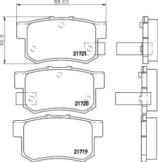 Комплект тормозных колодок, дисковый тормоз HELLA PAGID T3017