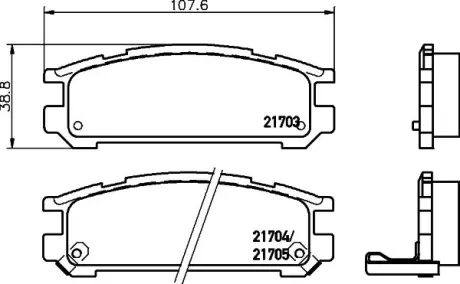 Комплект тормозных колодок, дисковый тормоз HELLA PAGID T3021