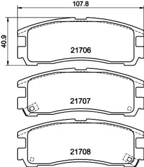 Комплект тормозных колодок, дисковый тормоз HELLA PAGID T3031