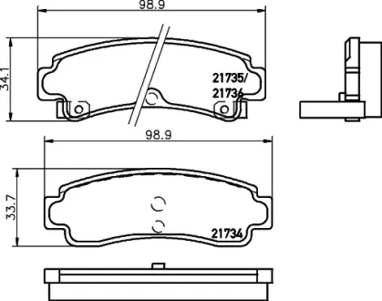 Комплект тормозных колодок, дисковый тормоз HELLA PAGID T3045