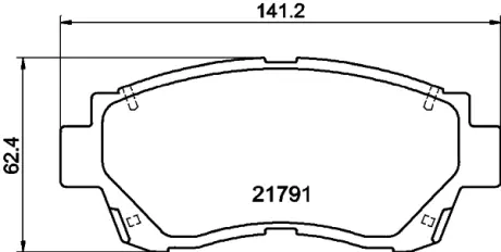 Комплект тормозных колодок, дисковый тормоз HELLA PAGID T3053