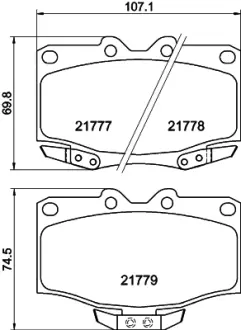 Комплект тормозных колодок, дисковый тормоз HELLA PAGID T3057