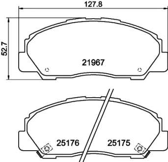 Комплект тормозных колодок, дисковый тормоз HELLA PAGID T3069