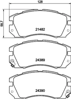 Комплект тормозных колодок, дисковый тормоз HELLA PAGID T3077