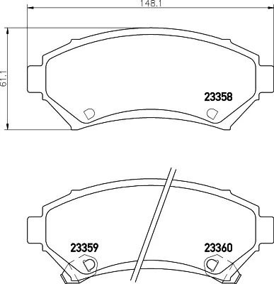 Комплект тормозных колодок, дисковый тормоз HELLA PAGID T3086 (фото 1)