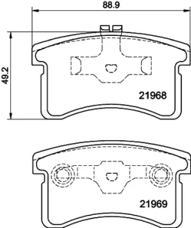 Комплект тормозных колодок, дисковый тормоз HELLA PAGID T3088