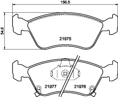 Комплект тормозных колодок, дисковый тормоз HELLA PAGID T3089