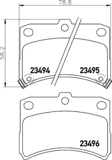 Комплект тормозных колодок, дисковый тормоз HELLA PAGID T3104