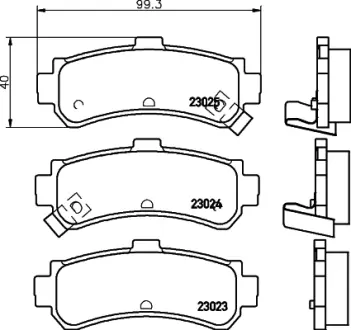 Комплект тормозных колодок, дисковый тормоз HELLA PAGID T3114