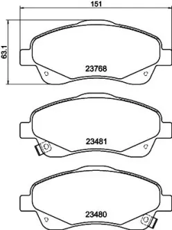 Комплект тормозных колодок, дисковый тормоз HELLA PAGID T3129