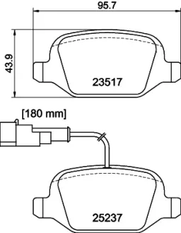 Комплект тормозных колодок, дисковый тормоз HELLA PAGID T3136