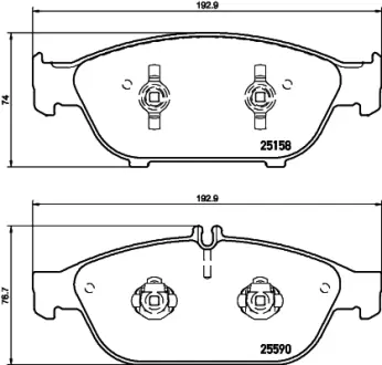 Комплект тормозных колодок, дисковый тормоз HELLA PAGID T3155