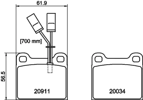 Комплект тормозных колодок, дисковый тормоз HELLA PAGID T4157
