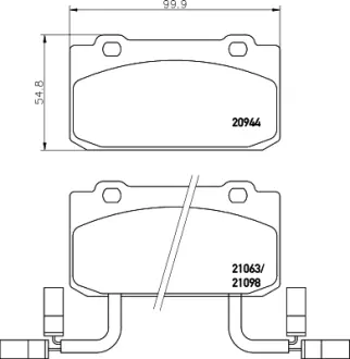Комплект тормозных колодок, дисковый тормоз HELLA PAGID T4164