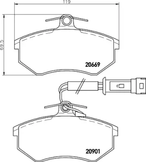 Комплект тормозных колодок, дисковый тормоз HELLA PAGID T5009
