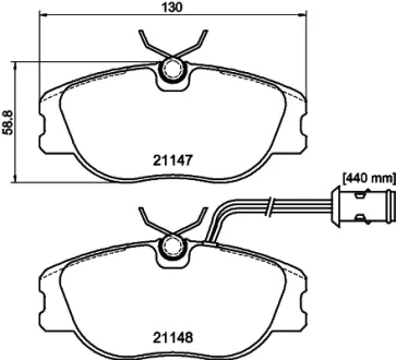 Комплект тормозных колодок, дисковый тормоз HELLA PAGID T5032