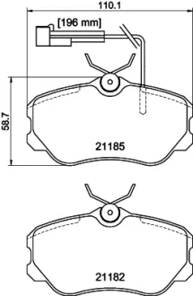 Комплект тормозных колодок, дисковый тормоз HELLA PAGID T5038