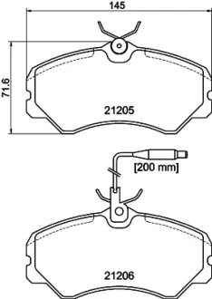 Комплект тормозных колодок, дисковый тормоз HELLA PAGID T5039