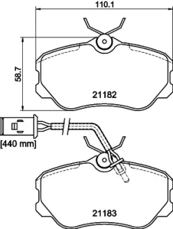 Комплект тормозных колодок, дисковый тормоз HELLA PAGID T5046