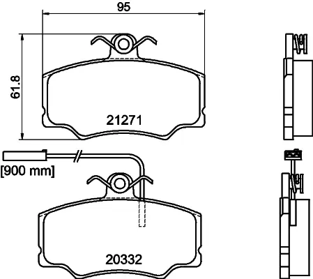 Комплект тормозных колодок, дисковый тормоз HELLA PAGID T5047 (фото 1)