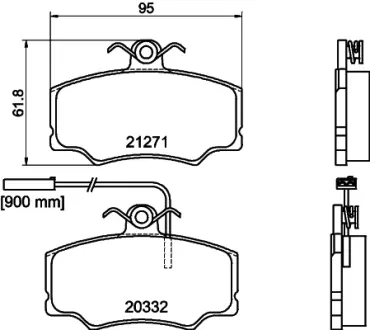 Комплект тормозных колодок, дисковый тормоз HELLA PAGID T5047