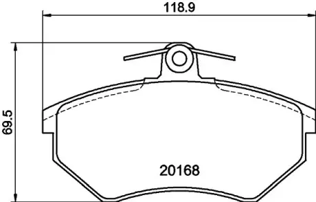 Комплект тормозных колодок, дисковый тормоз HELLA PAGID T5051