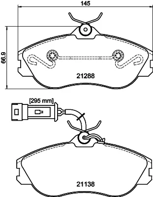 Комплект тормозных колодок, дисковый тормоз HELLA PAGID T5052 (фото 1)