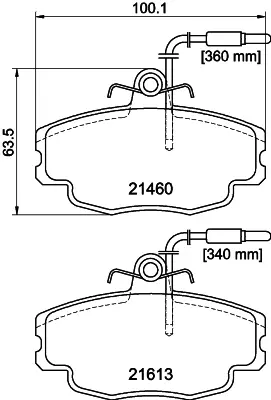 Комплект тормозных колодок, дисковый тормоз HELLA PAGID T5060 (фото 1)