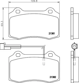 Комплект тормозных колодок, дисковый тормоз HELLA PAGID T5070