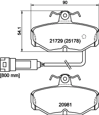 Комплект тормозных колодок, дисковый тормоз HELLA PAGID T5076 (фото 1)