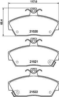 Комплект тормозных колодок, дисковый тормоз HELLA PAGID T5080