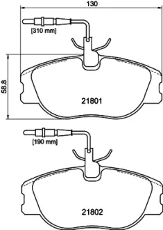 Комплект тормозных колодок, дисковый тормоз HELLA PAGID T5084