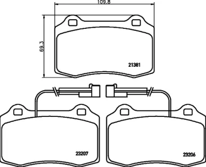 Комплект тормозных колодок, дисковый тормоз HELLA PAGID T5119