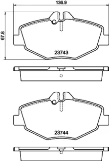 Комплект тормозных колодок, дисковый тормоз HELLA PAGID T5154