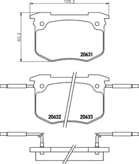 Комплект тормозных колодок, дисковый тормоз HELLA PAGID T6006