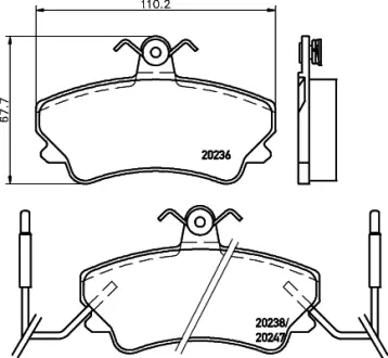 Комплект тормозных колодок, дисковый тормоз HELLA PAGID T9032