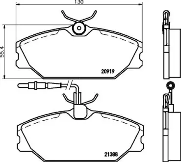 Комплект тормозных колодок, дисковый тормоз HELLA PAGID T9033