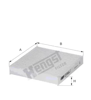 Cabin air filter, element. Фильтр салона, кондиционера, воздушный, элемент HENGST E4966LI