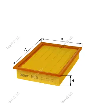 Air filter. Фильтр воздушный HENGST E619L (фото 1)