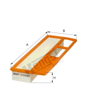 Air filter. Фильтр воздушный HENGST E704L01