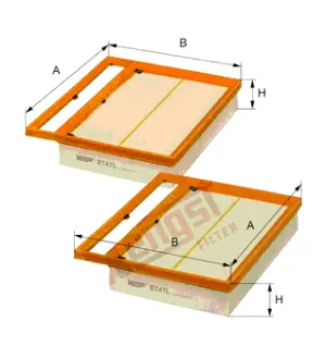 Air filter, kit. Фильтр воздушный, комплект HENGST E747L2